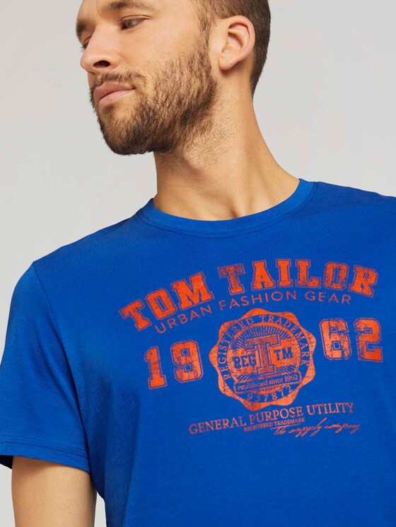 T-Shirt mit Logo-Print - Männer - Clearly Blue T-Shirt mit Logo-Print - Männer - Clearly Blue - 9 - TOM TAILOR