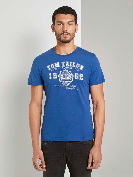 T-Shirt mit Logo-Print - Männer - Advanced Blue T-Shirt mit Logo-Print - Männer - Advanced Blue - 1 - TOM TAILOR