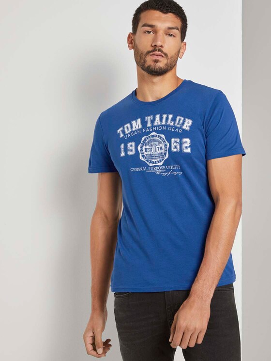 T-Shirt mit Logo-Print - Männer - Advanced Blue T-Shirt mit Logo-Print - Männer - Advanced Blue - 5 - TOM TAILOR