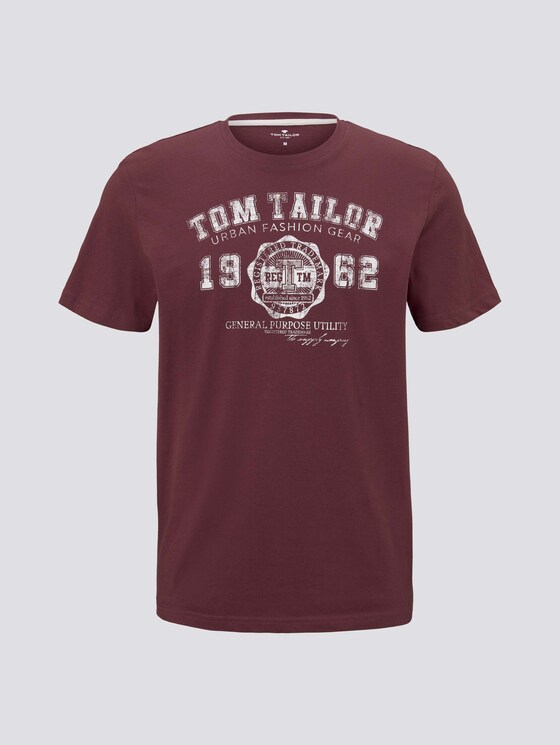 T-Shirt mit Logo-Print - Männer - Dusty Wildberry Red T-Shirt mit Logo-Print - Männer - Dusty Wildberry Red - 7 - TOM TAILOR