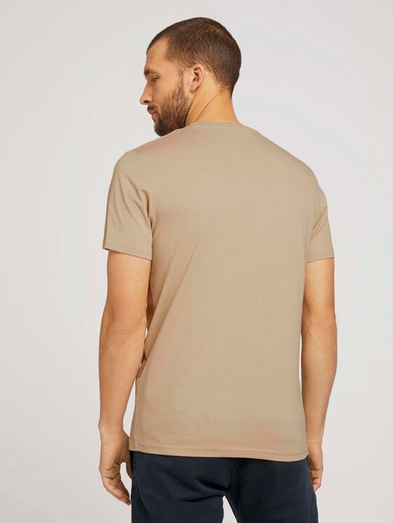 T-Shirt mit Logo-Print - Männer - Sandy Beige T-Shirt mit Logo-Print - Männer - Sandy Beige - 2 - TOM TAILOR