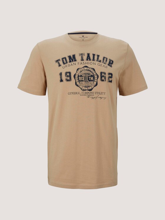 T-Shirt mit Logo-Print - Männer - Sandy Beige T-Shirt mit Logo-Print - Männer - Sandy Beige - 7 - TOM TAILOR