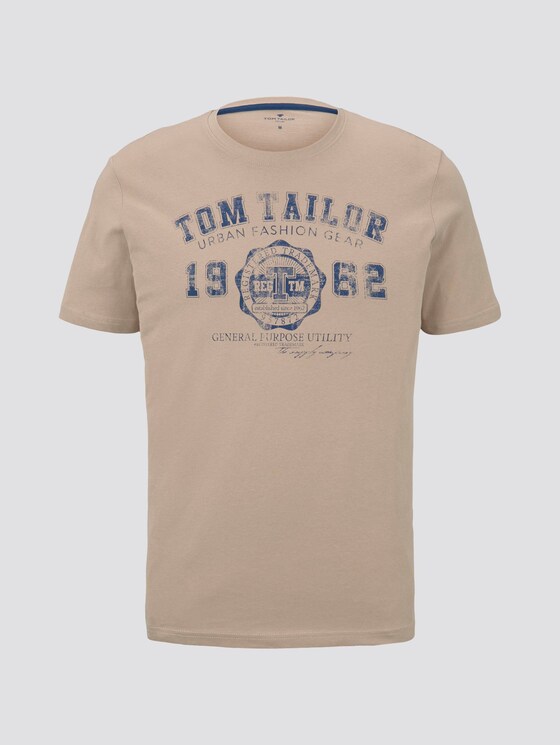 T-Shirt mit Logo-Print - Männer - Silver Ecru T-Shirt mit Logo-Print - Männer - Silver Ecru - 7 - TOM TAILOR