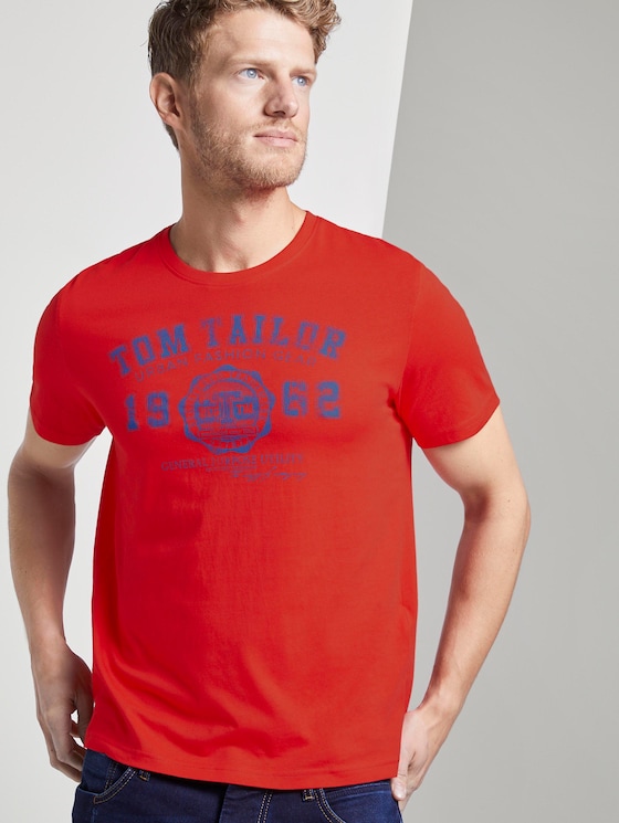 T-Shirt mit Logo-Print - Männer - brilliant red T-Shirt mit Logo-Print - Männer - brilliant red - 5 - TOM TAILOR