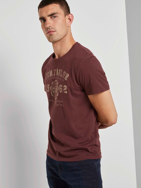 T-Shirt mit Logo-Print - Männer - Decadent Bordeaux T-Shirt mit Logo-Print - Männer - Decadent Bordeaux - 5 - TOM TAILOR