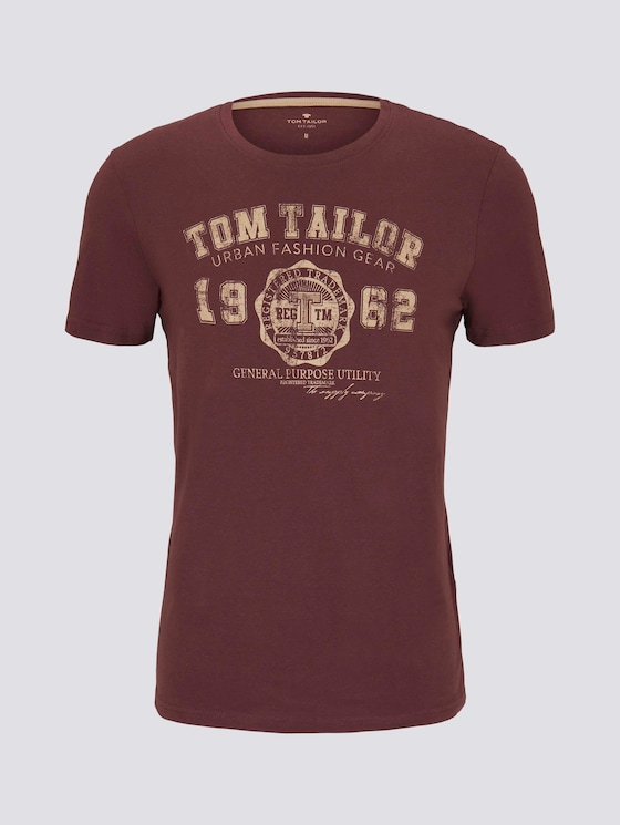 T-Shirt mit Logo-Print - Männer - Decadent Bordeaux T-Shirt mit Logo-Print - Männer - Decadent Bordeaux - 7 - TOM TAILOR