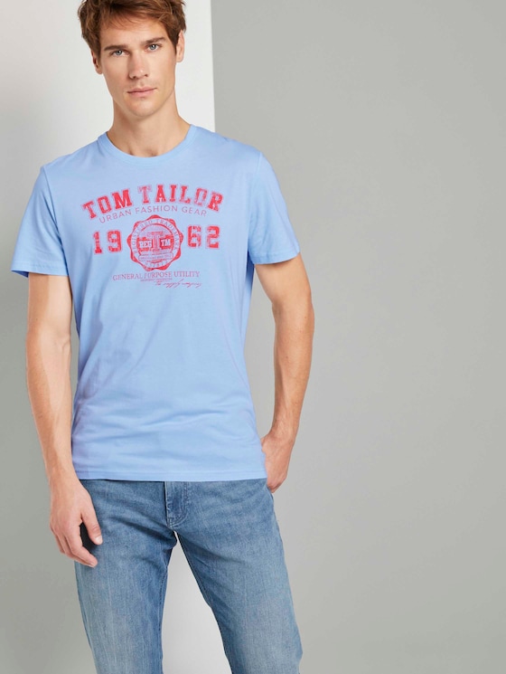 T-shirt met logo print door Men, Light Metal Blue
