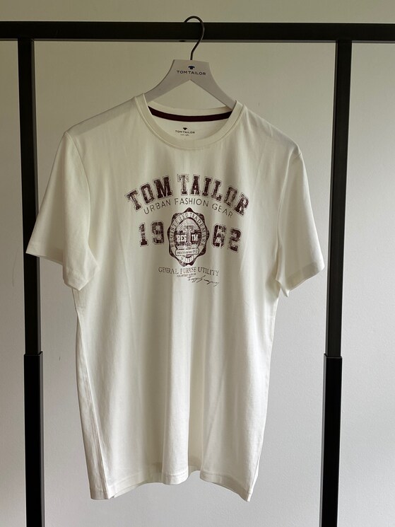 T-Shirt mit Logo-Print - Männer - Coconut Cream T-Shirt mit Logo-Print - Männer - Coconut Cream - 1 - TOM TAILOR