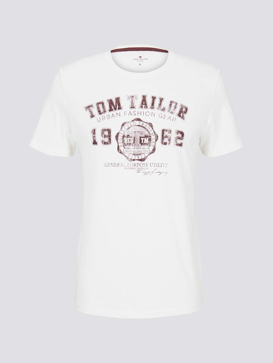 T-Shirt mit Logo-Print - Männer - Coconut Cream T-Shirt mit Logo-Print - Männer - Coconut Cream - 7 - TOM TAILOR