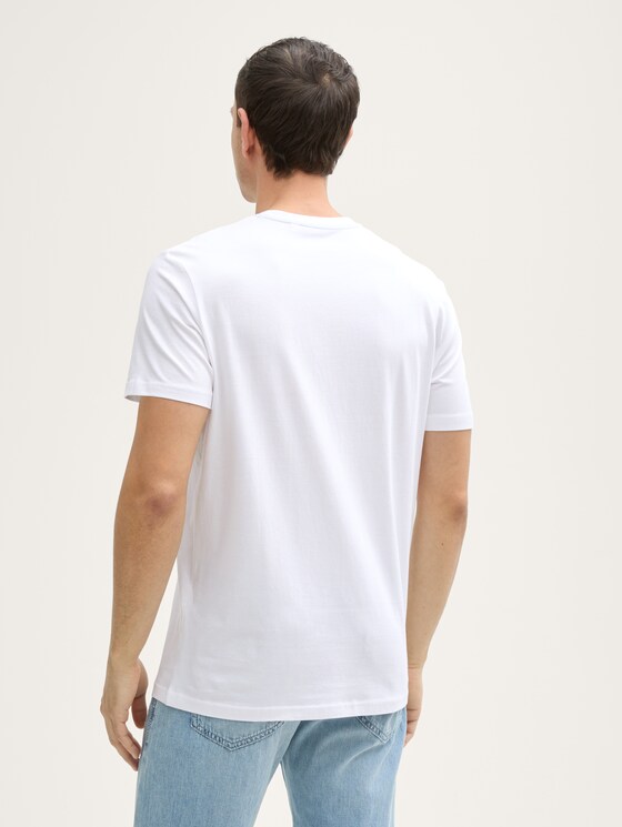T-Shirt mit Logo-Print - Männer - White T-Shirt mit Logo-Print - Männer - White - 2 - TOM TAILOR