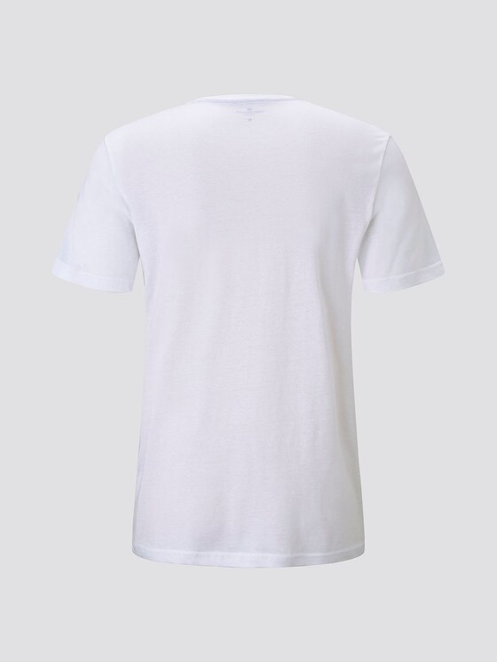 T-Shirt mit Logo-Print - Männer - White T-Shirt mit Logo-Print - Männer - White - 8 - TOM TAILOR