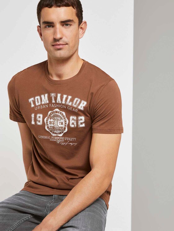 T-Shirt mit Logo-Print - Männer - brown oak T-Shirt mit Logo-Print - Männer - brown oak - 5 - TOM TAILOR