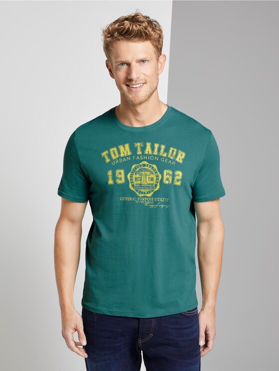 T-Shirt mit Logo-Print - Männer - ever green T-Shirt mit Logo-Print - Männer - ever green - 1 - TOM TAILOR