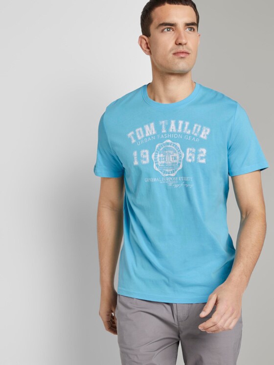 T-Shirt mit Logo-Print - Männer - crystal sea blue T-Shirt mit Logo-Print - Männer - crystal sea blue - 5 - TOM TAILOR
