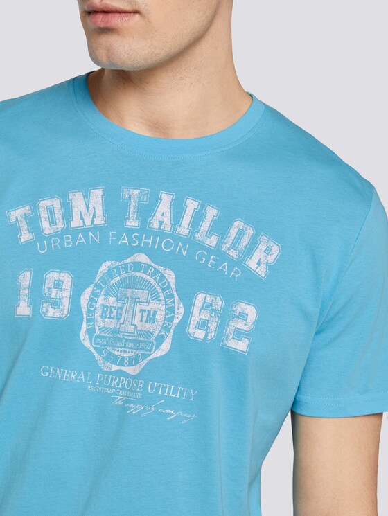 T-Shirt mit Logo-Print - Männer - crystal sea blue T-Shirt mit Logo-Print - Männer - crystal sea blue - 9 - TOM TAILOR
