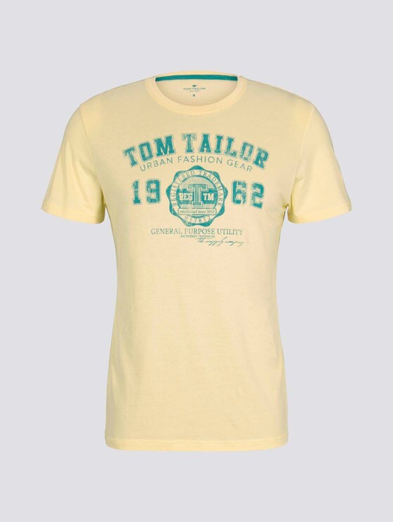 T-Shirt mit Logo-Print - Männer - pale straw yellow T-Shirt mit Logo-Print - Männer - pale straw yellow - 7 - TOM TAILOR