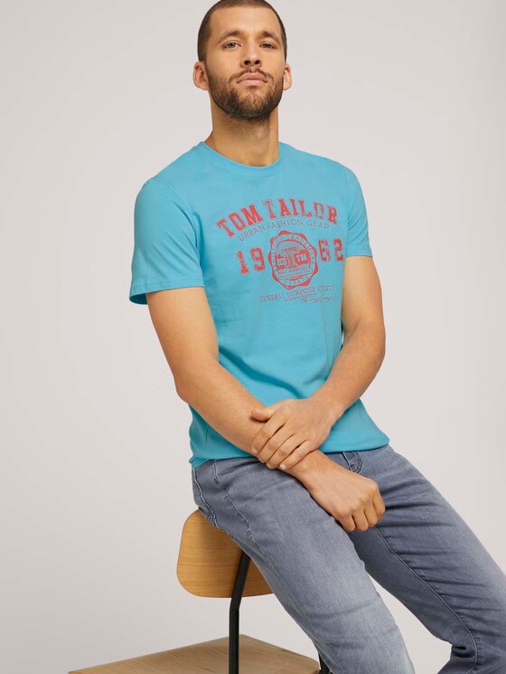 T-Shirt mit Logo-Print - Männer - teal radiance T-Shirt mit Logo-Print - Männer - teal radiance - 5 - TOM TAILOR