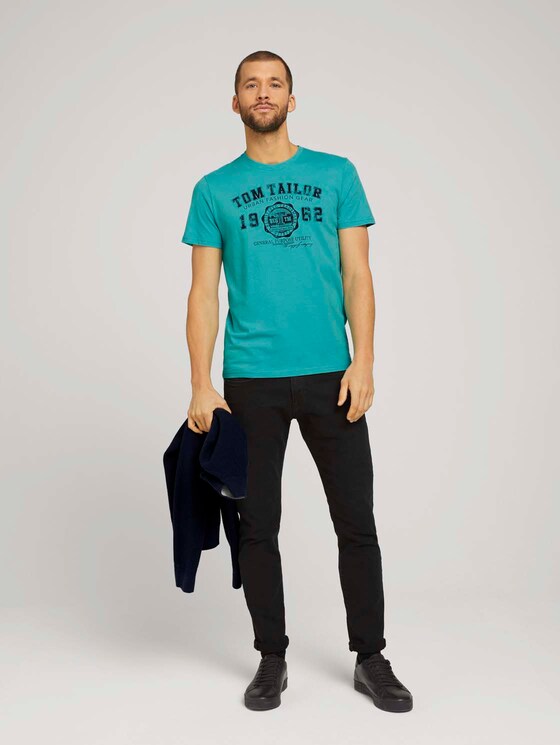 T-Shirt mit Logo-Print - Männer - dusty aqua T-Shirt mit Logo-Print - Männer - dusty aqua - 3 - TOM TAILOR