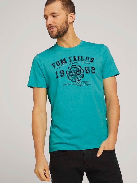 T-Shirt mit Logo-Print - Männer - dusty aqua T-Shirt mit Logo-Print - Männer - dusty aqua - 5 - TOM TAILOR