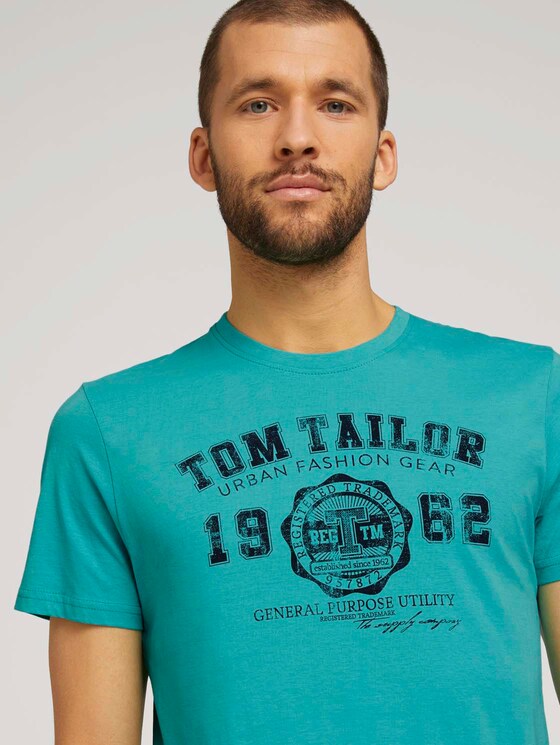 T-Shirt mit Logo-Print - Männer - dusty aqua T-Shirt mit Logo-Print - Männer - dusty aqua - 9 - TOM TAILOR