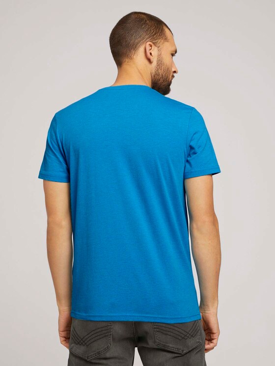 T-Shirt mit Logo-Print - Männer - diva blue white melange T-Shirt mit Logo-Print - Männer - diva blue white melange - 2 - TOM TAILOR