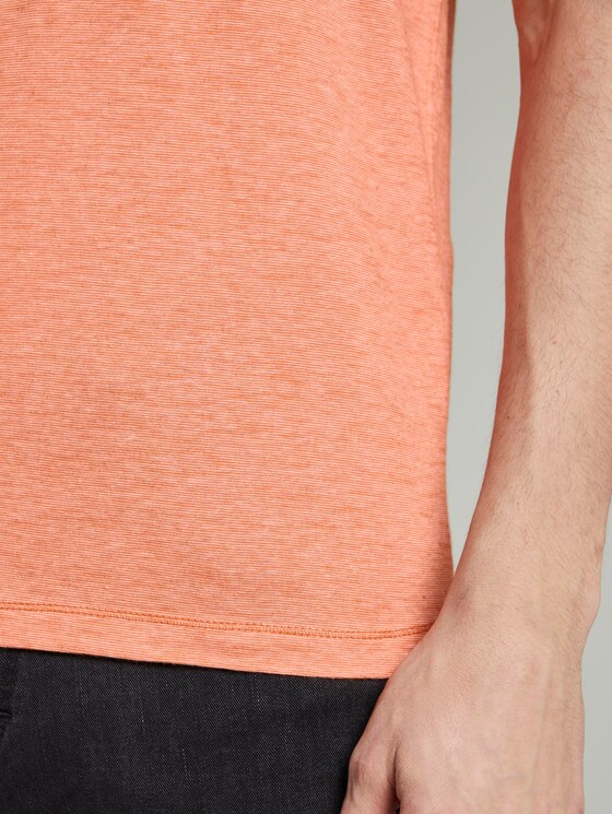T-shirt with print - Men - orange white fine stripe T-shirt with print - Men - orange white fine stripe - 10 - TOM TAILOR
