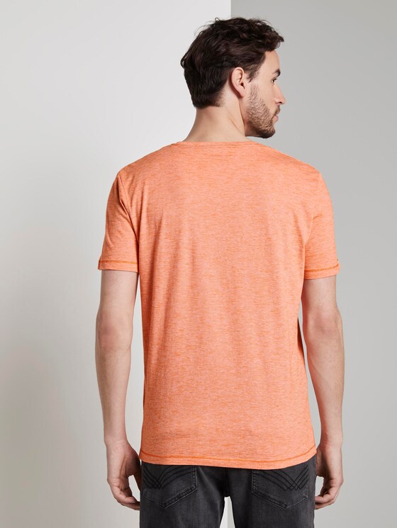 T-shirt with print - Men - orange white fine stripe T-shirt with print - Men - orange white fine stripe - 2 - TOM TAILOR