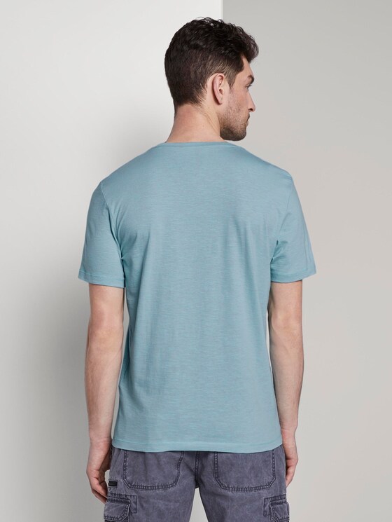 T-Shirt mit Print - Männer - teal grey fine stripe T-Shirt mit Print - Männer - teal grey fine stripe - 2 - TOM TAILOR
