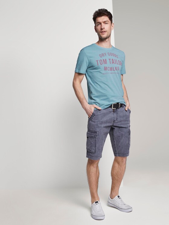 T-Shirt mit Print - Männer - teal grey fine stripe T-Shirt mit Print - Männer - teal grey fine stripe - 3 - TOM TAILOR