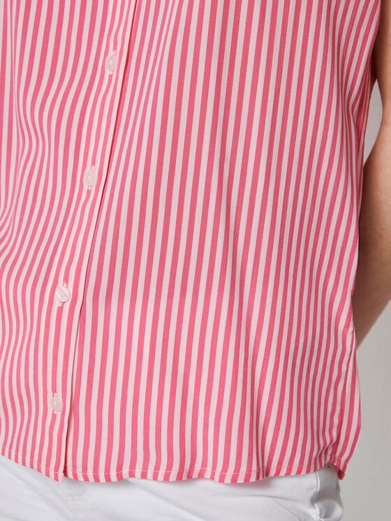 Kurzärmlige Bluse mit Kent-Kragen - Frauen - pink offwhite stripes Kurzärmlige Bluse mit Kent-Kragen - Frauen - pink offwhite stripes - 10 - TOM TAILOR
