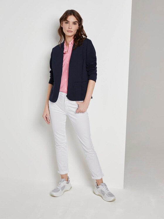 Kurzärmlige Bluse mit Kent-Kragen - Frauen - pink offwhite stripes Kurzärmlige Bluse mit Kent-Kragen - Frauen - pink offwhite stripes - 3 - TOM TAILOR