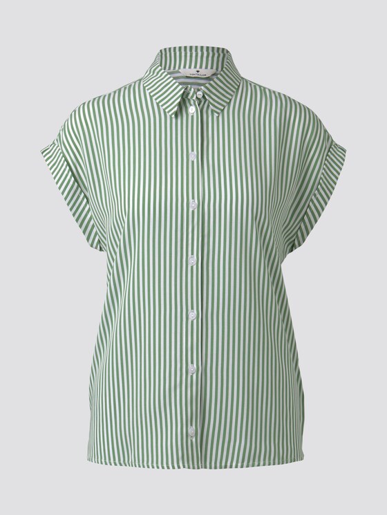 Striped blouse - Women - green offwhite stripes Striped blouse - Women - green offwhite stripes - 7 - TOM TAILOR