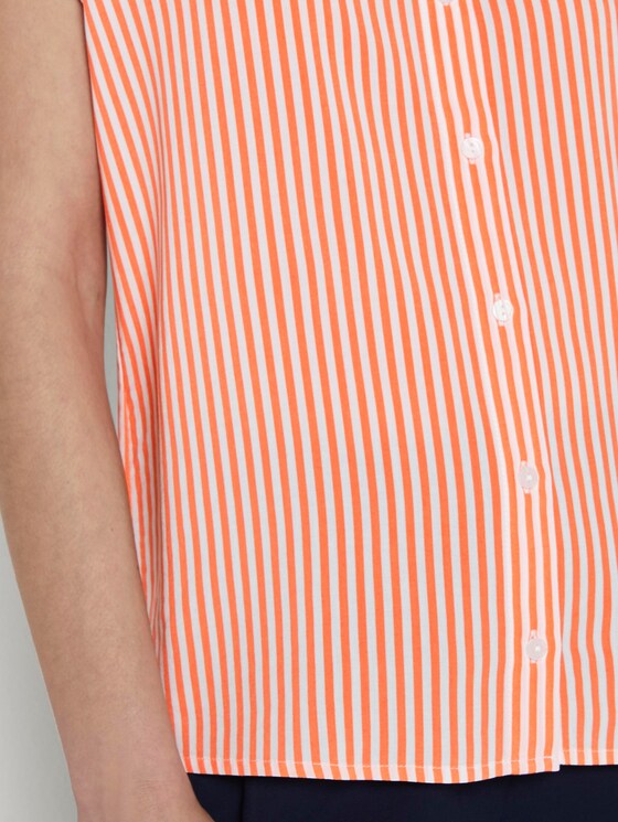 Kurzärmlige Bluse mit Kent-Kragen - Frauen - offwhite melon stripe Kurzärmlige Bluse mit Kent-Kragen - Frauen - offwhite melon stripe - 10 - TOM TAILOR