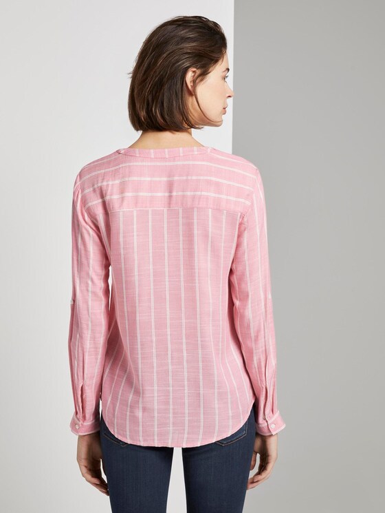 Strukturierte Bluse - Frauen - pink vertical striped Strukturierte Bluse - Frauen - pink vertical striped - 2 - TOM TAILOR