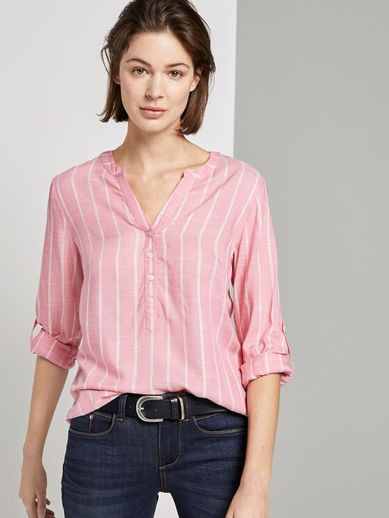 Strukturierte Bluse - Frauen - pink vertical striped Strukturierte Bluse - Frauen - pink vertical striped - 5 - TOM TAILOR