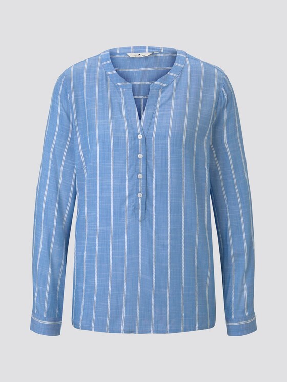 Strukturierte Bluse - Frauen - blue stripe vertical Strukturierte Bluse - Frauen - blue stripe vertical - 7 - TOM TAILOR