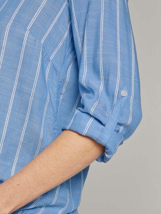 Strukturierte Bluse - Frauen - blue stripe vertical Strukturierte Bluse - Frauen - blue stripe vertical - 9 - TOM TAILOR