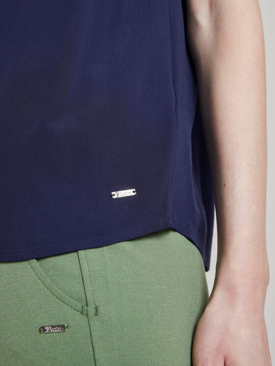 overhemd met sleutelgat opening aan de achterkant - Vrouwen - True Dark Blue overhemd met sleutelgat opening aan de achterkant - Vrouwen - True Dark Blue - 10 - TOM TAILOR Denim