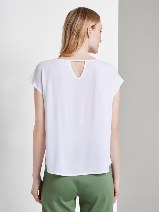 Shirt mit Schlüsselloch-Öffnung hinten - Frauen - White Shirt mit Schlüsselloch-Öffnung hinten - Frauen - White - 2 - TOM TAILOR Denim