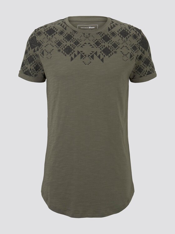 Patroon T-Shirt - Mannen - Dusty Olive Green Patroon T-Shirt - Mannen - Dusty Olive Green - 7 - TOM TAILOR Denim