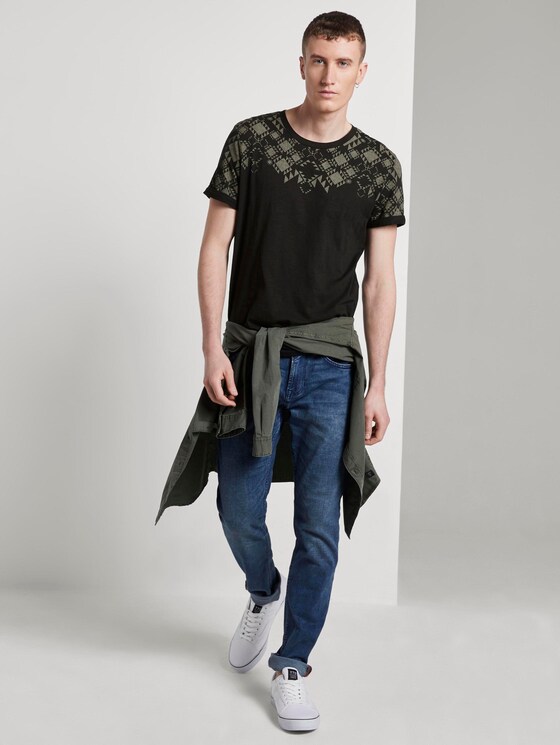 Gemustertes T-Shirt - Männer - Black Gemustertes T-Shirt - Männer - Black - 3 - TOM TAILOR Denim