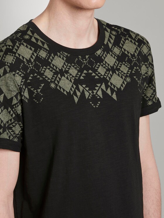 Gemustertes T-Shirt - Männer - Black Gemustertes T-Shirt - Männer - Black - 9 - TOM TAILOR Denim
