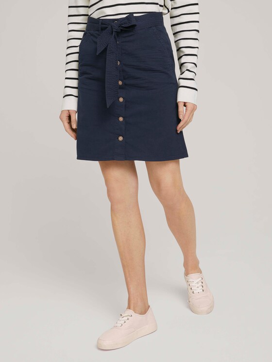 Rock mit Knopfleiste - Frauen - Real Navy Blue Rock mit Knopfleiste - Frauen - Real Navy Blue - 1 - TOM TAILOR