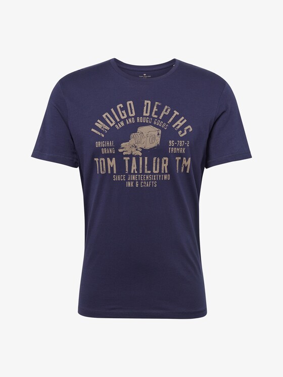 T-shirt with print - Men - True Dark Blue T-shirt with print - Men - True Dark Blue - 7 - TOM TAILOR