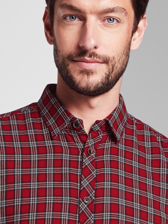 Kariertes Hemd - Männer - red navy check Kariertes Hemd - Männer - red navy check - 9 - TOM TAILOR