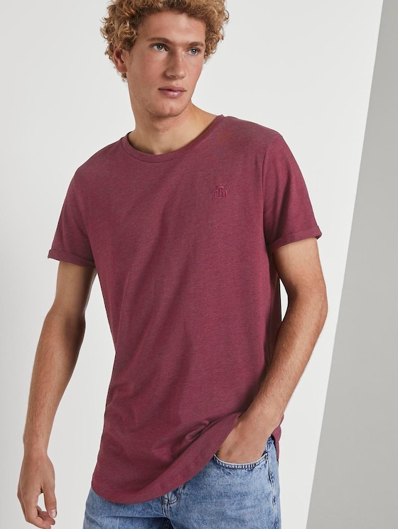 T-Shirt mit Logo-Stickerei - Männer - Deep Burgundy Melange T-Shirt mit Logo-Stickerei - Männer - Deep Burgundy Melange - 5 - TOM TAILOR Denim