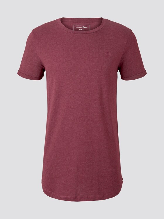T-Shirt mit Logo-Stickerei - Männer - Deep Burgundy Melange T-Shirt mit Logo-Stickerei - Männer - Deep Burgundy Melange - 7 - TOM TAILOR Denim