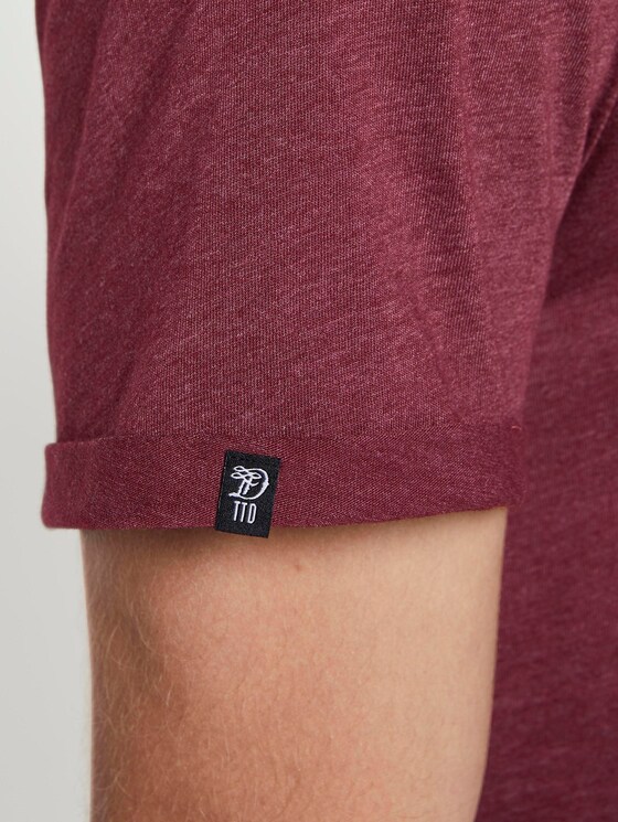 T-Shirt mit Logo-Stickerei - Männer - Deep Burgundy Melange T-Shirt mit Logo-Stickerei - Männer - Deep Burgundy Melange - 9 - TOM TAILOR Denim