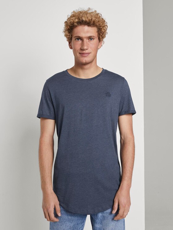 T-shirt met logoborduurwerk - Mannen - Agate Stone Blue Melange T-shirt met logoborduurwerk - Mannen - Agate Stone Blue Melange - 1 - TOM TAILOR Denim