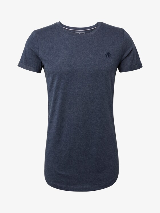T-shirt met logoborduurwerk - Mannen - Agate Stone Blue Melange T-shirt met logoborduurwerk - Mannen - Agate Stone Blue Melange - 7 - TOM TAILOR Denim